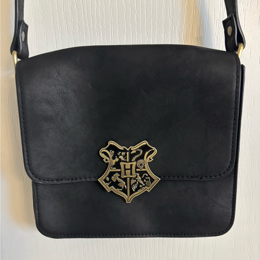Harry Potter Hogwarts Crossbody Black Faux Leather Bag